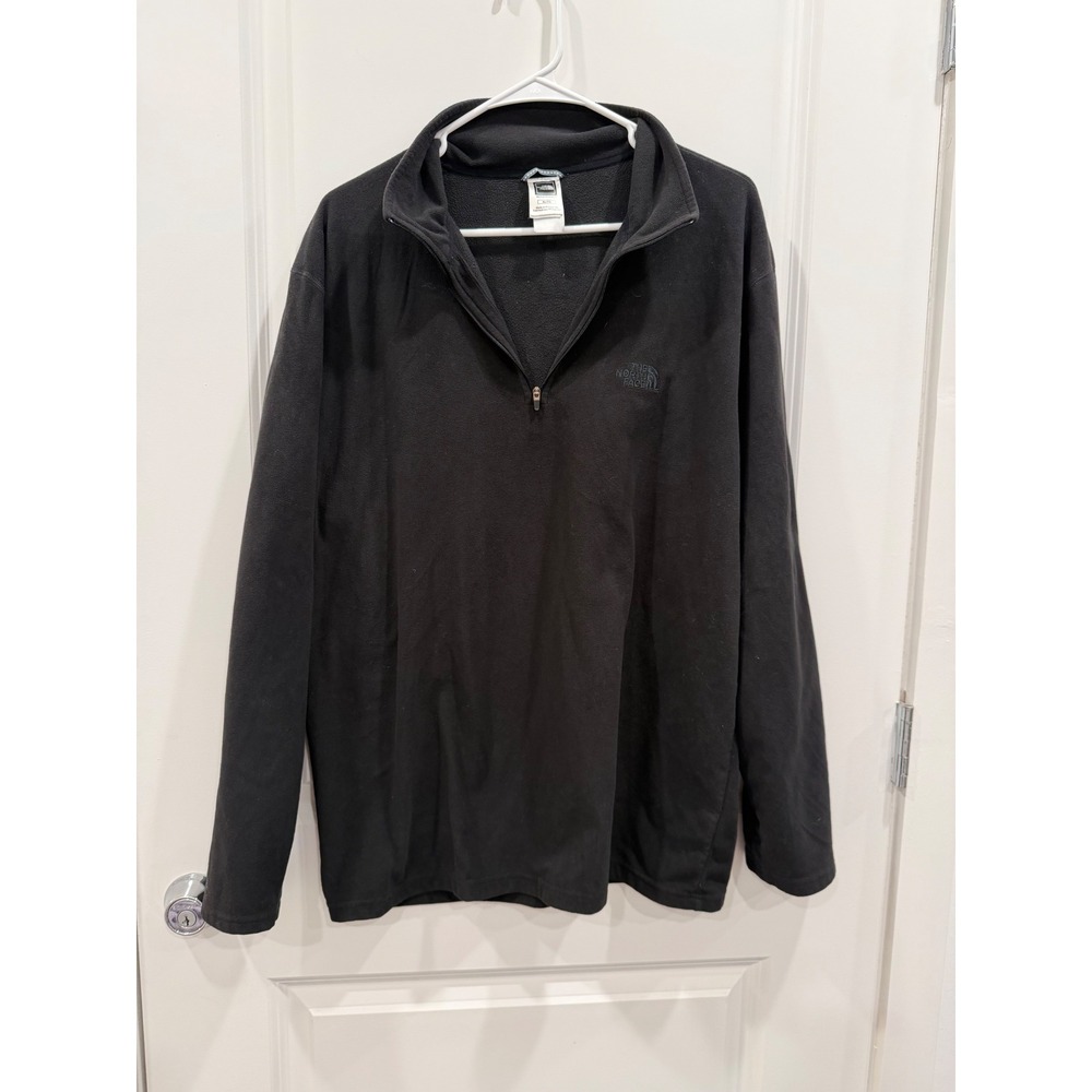The North Face Mens TKA 100 Glacier Quarter Zip Fleece Pullover Black XL